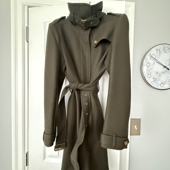 Authentic Burberry Brit Rushfield Rushmore Rushworth Wool Trench Coat, Size 10 - Picture 1 of 16